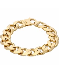 New 9ct Yellow Gold 9 Inch Solid Curb Bracelet 3oz