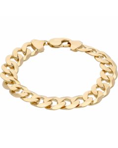 New 9ct Yellow Gold Solid Heavy 8.5 Inch Curb Bracelet 1.3oz