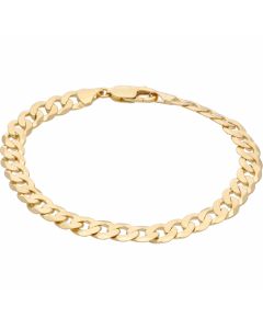 New 9ct Yellow Gold Solid 8.5 Inch Curb Bracelet 13.7g
