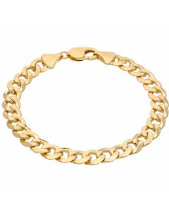New 9ct Yellow Gold 8.5 Inch Solid  Curb Link Bracelet 24.6g