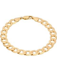 New 9ct Yellow Gold 8.5 Inch Solid Curb Mens Bracelet 16.4g