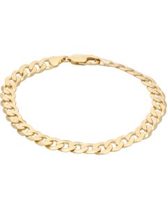 New 9ct Yellow Gold Solid 7.5 Inch Curb Bracelet 12g