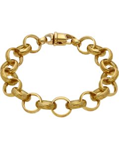 New 9ct Gold 8.5" Pattern & Polish Belcher Bracelet 21.7g