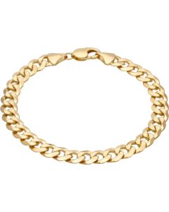 New 9ct Yellow Gold 9.5 Inch Solid Curb Mens Bracelet 27.6g