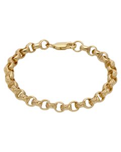 New 9ct Gold 6.5" Childs Pattern & Polish Belcher Bracelet