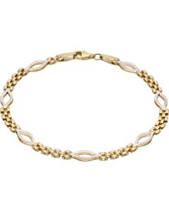 New 9ct Gold Panther & Open Link Ladies Bracelet
