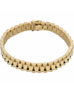 New 9ct Yellow Gold 8 Inch 10mm Width Rolex Style Bracelet 29.9g