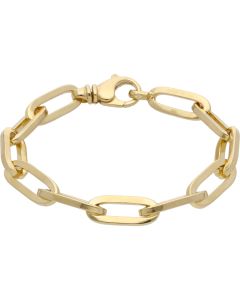 New 9ct Yellow Gold 7.5 Inch Paper Clip Link Bracelet 24.4g