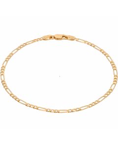 New 9ct Yellow Gold 7.5" Ladies Figaro Bracelet