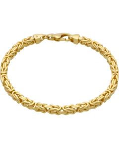 New 9ct Yellow Gold 8.5" Square Byzantine Bracelet 25g