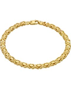 New 9ct Yellow Gold 8.5" Flat Solid Byzantine Bracelet