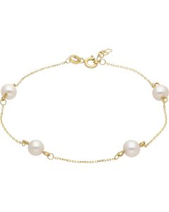 New 9ct Yellow Gold Freshwater Cultured Pearl Satellite Bracelet