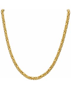 New 9ct Yellow Gold Heavy 24" Square Byzantine Necklace 2.3oz