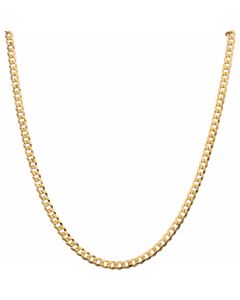 New 9ct Yellow Gold 22 Inch Solid Flat Curb Chain Necklace