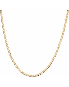 New 9ct Yellow Gold 28" Flat Curb Chain Necklace