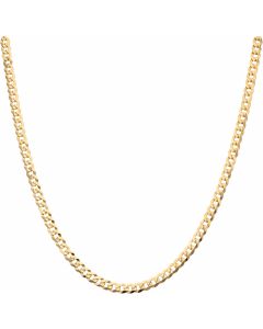 New 9ct Yellow Gold 20 Inch Solid Flat Curb Chain Necklace