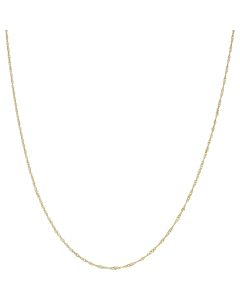 New 9ct Yellow Gold 18" Singapore Twisted Curb Chain Necklace