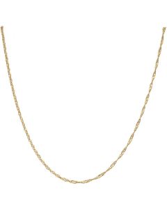 New 9ct Yellow Gold 18Inch Hollow Twist Singapore Chain Necklace