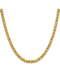 New 9ct Yellow Gold 28" Square Byzantine Chain Necklace 4oz