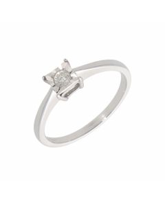New 9ct White Gold 0.10ct Diamond Solitaire Ring