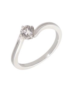 New 9ct White Gold 0.43 Carat Diamond Solitaire Ring