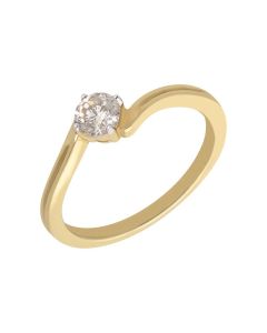 New 9ct Yellow Gold 0.43 Carat Diamond Solitaire Ring