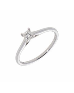 New 18ct White Gold 0.25ct Princess Cut Diamond Solitaire Ring