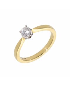 New 18ct Yellow Gold 0.33ct Diamond Solitaire Ring