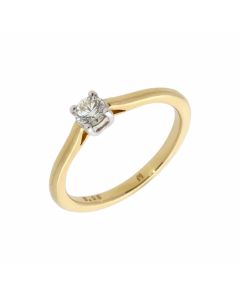 New 18ct Yellow Gold 0.23ct Diamond Solitaire Ring