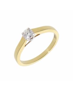 New 18ct Yellow Gold 0.27ct Diamond Solitaire Ring
