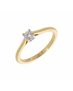 New 18ct Yellow Gold 0.25ct Diamond Solitaire Ring