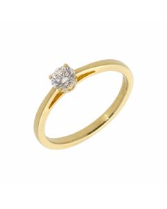 New 18ct Yellow Gold 0.34ct Diamond Solitaire Ring
