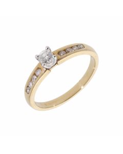 New 9ct Yellow Gold 0.35ct Diamond Solitaire Ring