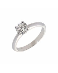 New 18ct White Gold Certificated 0.94ct Diamond Solitaire Ring