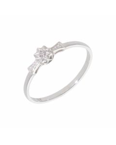 New 9ct White Gold Diamond Solitaire Ring