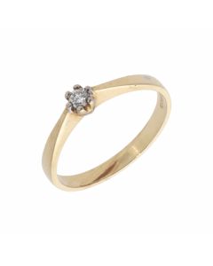 New 9ct Yellow Gold 0.07ct Diamond Solitaire Ring