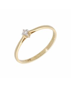 New 9ct Yellow Gold Diamond Solitaire Ring