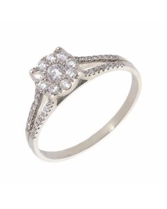 New 18ct White Gold 0.40ct Diamond Cluster Ring