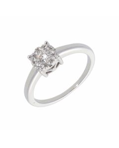 New 9ct White Gold 0.25ct Diamond Cluster Ring