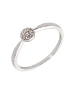 New 9ct White Gold 0.05ct Diamond Cluster Ring