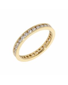 New 18ct Yellow Gold 1.00ct Diamond Full Hoop Eternity Ring