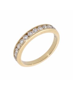 New 9ct Yellow Gold 0.50ct Diamond Channel Set Eternity Ring
