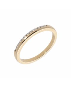 New 9ct Yellow Gold 0.10ct Diamond Set Eternity/Wedding Ring