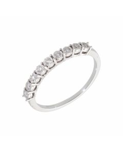 New 9ct White Gold Diamond Illusion Set Eternity Ring