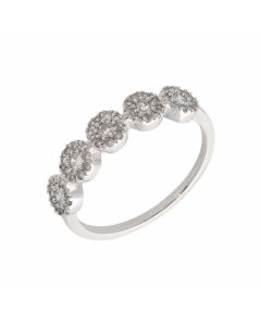 New 18ct White Gold 0.30ct Diamond 5 Disc Eternity Style Ring