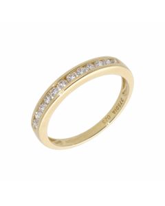 New 9ct Yellow Gold 0.25ct Diamond Channel Set Eternity Ring