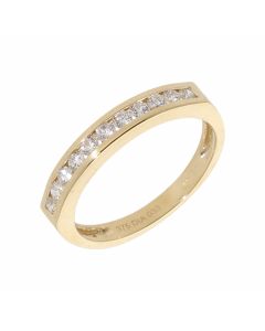 New 9ct Yellow Gold 0.33ct Diamond Channel Set Eternity Ring