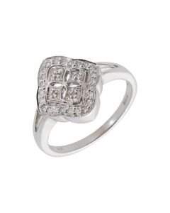 New 9ct White Gold 0.15ct Diamond Set Dress Ring