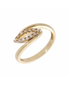 New 9ct Yellow Gold Diamond Fancy Shaped Dress Ring
