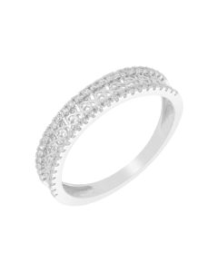 New 9ct White Gold 0.20ct Diamond Filigree Eternity Style Ring